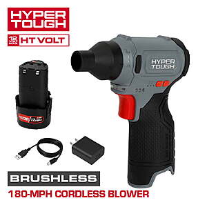 Hyper Tough 12V 180-MPH Cordless Blower with 1.5Ah Battery $35