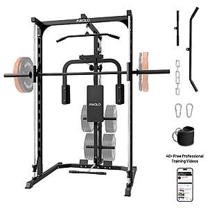 $389.99: Mikolo Smith Machine Home Gym, Power Rack, Pec Deck, Lat Pulldown & Low Row Station at Walmart.com