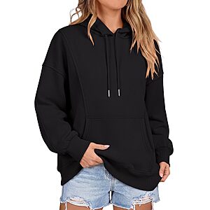 ANRABESS Women's Oversized Ribbed Cuff Pullover Fleece Fashion Hoodie (Various, Sizes XS-L) from $12.49 + Free Shipping w/ Prime or on $35+