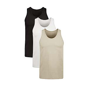 3-Pack Hanes Originals Men's Dyed Tank, Stretch Cotton Tank, L or XL $6.77