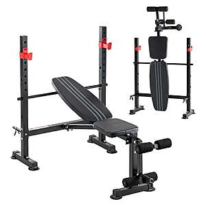 $84.99: EDX Adjustable Weight Bench with Leg Extension & Curl, Foldable, 650 lbs Capacity at Walmart.com