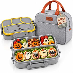 2-Piece 40-Oz EASYFUN Lunch Bag and 4-Compartment Bento Box Set (Grey) $7.99 + Free Shipping w/ Prime or on $35+