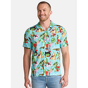Deadpool Men's and Big Men's Graphic Button Up Shirt, 3XL $4.45