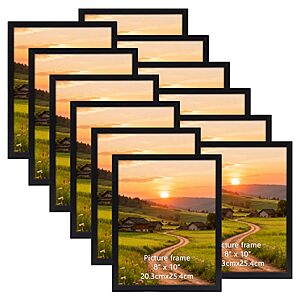 12-Piece 8" x 10" Wtgras Picture Frame Set (Black) $14.99 & More + Free Shipping w/ Prime or on $35+