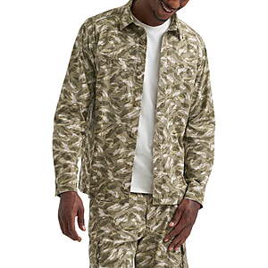 $7.25: Wrangler® Men's Utility Streetwear Long Sleeve Shirt, Sizes S- 2XL, Silver Lining at Walmart.com