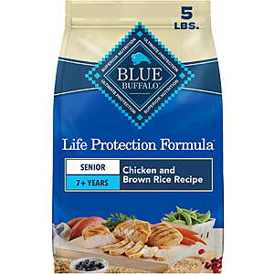Blue Buffalo Life Protection Formula Senior Dry Dog Food Chicken & Brown Rice 5lb Bag $11.97 after WM cash