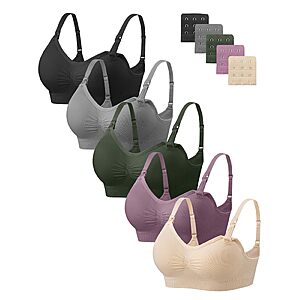 Angelhood Women Nursing Bras for Breastfeeding 5 Pack, Maternity Sleep Bra $18.99