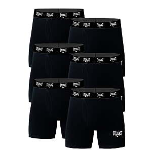 Everlast Men's Performance Underwear Stretch Boxer Briefs with Fly, 6-Pack - $12.98