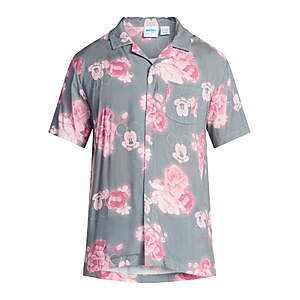 $3.90: Disney Men's and Big Men's Mickey Mouse Graphic Button-Up Shirt(Charcoal, 3XL Only) at Walmart.com