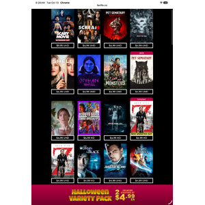 Fanflix Halloween Variety Pack 2 or more starting @ $4.99 each Use code SPOOKY10 for extra 10% Off