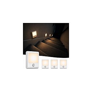 EZVALO Rechargeable Motion Sensor Night Lightss, Portable Stair Lights for Hallway, Bathroom, Bedroom (4 Packs) $11.99