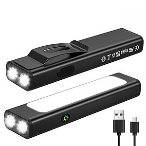 2-Pack Adamstar 1600-Lumen Rechargeable Flat EDC Pocket Flashlight w/ Magnetic Base & Clip $14.99 + Free Shipping w/ Prime or on $35+