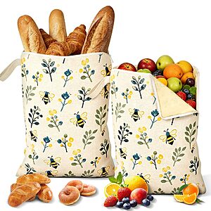 2 Packs Beeswax Bread Bags for Homemade Sourdough Bread With Zipper Sealing $12.99