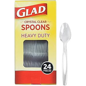 [SnS] $1.51 | Glad Clear Disposable Plastic Spoons, 24 Count at Amazon
