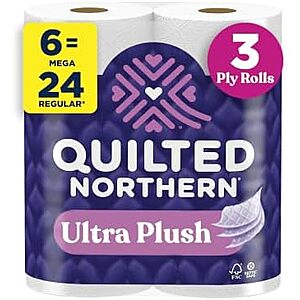 [SnS, AC] $5.24 | 6-Count Quilted Northern Mega Roll Toilet Paper (Ultra Plush) at Amazon