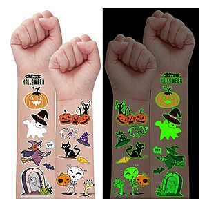 Amazon – 10 Sheets Luminous Halloween Temporary Tattoos for Kids - $3.99 w/ Code