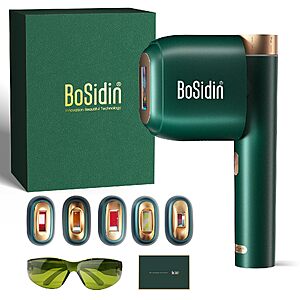 Laser Hair Removal, BoSidin IPL Hair Removal with Painless Ice-Cooling, 2-in-1 Face SR Rejuvenation $119.99