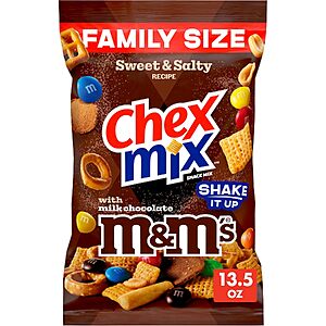 13.5-Oz Chex Mix Sweet & Salty Snack Mix w/ M&M's (Family Size) $2.77 w/ S&S + Free Shipping w/ Prime or on $35+