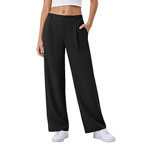 JEKAOYI High Waist Wide Leg Stretch Dress Slacks (Various Colors) $12.99 + Free Shipping w/ Prime or on $35+