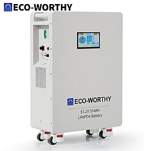 ECO-WORTHY 48V 314Ah LiFePO4 Battery 16.1kWh Home Energy Storage $1726 + Free Shipping
