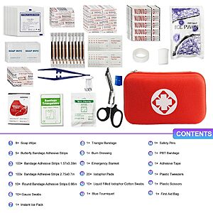Amazon – First Aid Kit 277PCS Car Home Camping Essentials Red Emergency Kit YIDERBO - $9.99 w/ Code