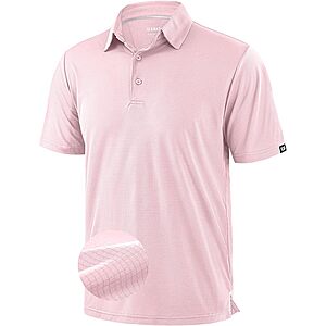 Amazon – Mens Golf Shirt Grid Lightweight Short Sleeve Dry Fit Collared Polo Shirts - $11.87 w/ Code
