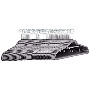 50-Pack Amazon Basics Slim Velvet Suit Hangers w/ Tie Bar (Dark Gray) $15.41 + Free Shipping w/ Prime or on $35+
