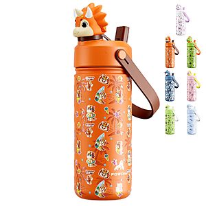 Amazon – POWCAN 12 oz Insulated Water Bottle for School: 2-in-1 Straw Spout Lid - $7.69–$10.44 w/ Code