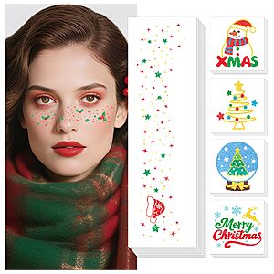 Amazon – Christmas Glitter Freckles Face Tattoos, Temporary Tattoo for Adults - $2.99 w/ Code