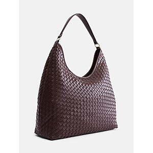 Scenario Women's Faux Leather Woven Hobo Shoulder Bag $9.48