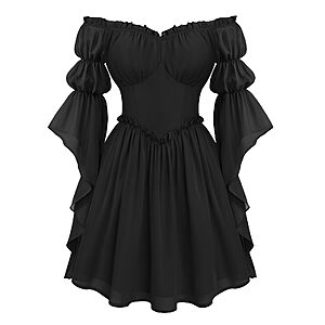 Amazon – Renaissance Dress Women Off Shoulder Pirate Fairy Costume Dark Red L - $18.50 w/ Code