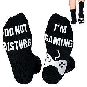 ORALER 90% Cotton "Do Not Disturb I'm Gaming" Novelty Socks $1.99 + Free Shipping w/ Prime or on $35+
