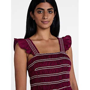 Time and Tru Women's and Women's Plus Sleeveless Smocked Cotton Midi Dress $6