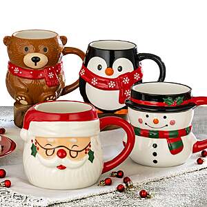 Signature Housewares Figural Christmas Mugs, 4-piece Set $16.99 free Shipping Costco.com