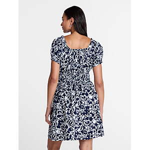Time and Tru Women's Peasant Mini Dress With Puff Sleeves $5.54+