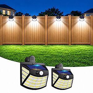 LUHLEE Clip On Solar Lights Outdoor, 800LM Motion Sensor Solar Fence Lights $17.49