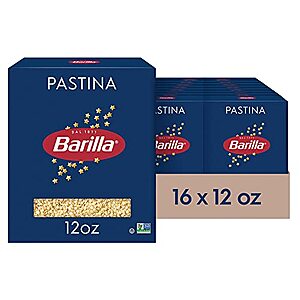 $29.62 | 16-Pack 12-Oz Barilla Pasta (Pastina) at Amazon ($1.85 each)