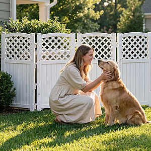 4-Count Outdoor Resin Privacy Screen (White, 4 Fence Panels) $92.59 + Free Shipping