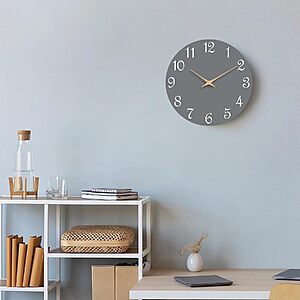 14" Mosewa Silent Non-Ticking Analog Wall Clock (Gray) $9.99 + Free Shipping w/ Prime or on $35+