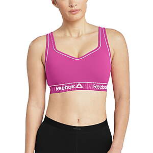 Reebok Women's Medium Impact U-Back Sports Bra, Rose Violet, 1 Pack, Sizes S - XXL - $6.07