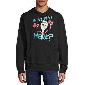Disney Toy Story Forkie Mens & Big Mens Why Am I Here Hoodie Sweatshirt, Size S-3XL - $10.61