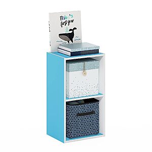 Furinno PASIR 2-Tier Open Bookshelf (Light Blue/White) From $20.14 + Free Shipping w/ Prime or on $35+