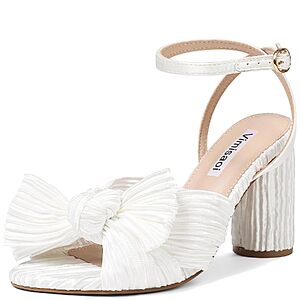 VIMISAOI Women's Bow Block Heel Ankle Strap Sandals $10.99 + Free Shipping w/ Prime or on $35+