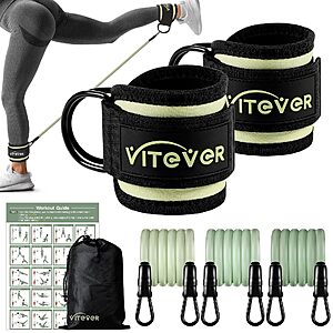 VITEVER Women's Ankle Resistance Bands w/ Cuffs & Carrying Bag $4.99 + Free Shipping w/ Prime or on $35+