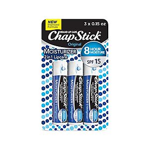 [SnS, AC] $2.92* | 3-Count ChapStick Moisturizer Lip Balm (Original) at Amazon