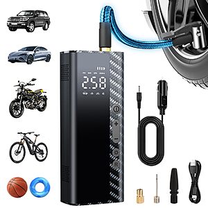 Nanming 12000mAh Cordless Portable Tire Inflator Air Compressor w/ 150PSI & Auto-Stop $16.99 + Free Shipping w/ Prime or on $35+