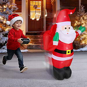 $24.99 FS WALMART+ AC by Firstness -- 4FT Christmas Inflatable Santa Claus, Remote Control Moving Santa with Lights & Sounds,