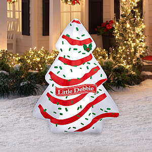 $29.99 FS Walmart+ or PU where available Little Debbie Christmas Tree Cake Yard Inflatable with LED Lights 4.5 ft