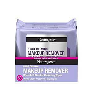 [SnS, AC] $6.98 | 2-Pack 25-Count Neutrogena Makeup Remover Night Calming Cleansing Towelettes at Amazon