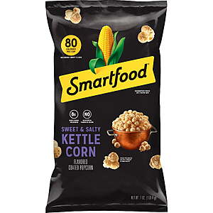 Smartfood Sweet and Salty Kettle Corn Popcorn Bag, 7 oz - $2.40 after Walmart Cash